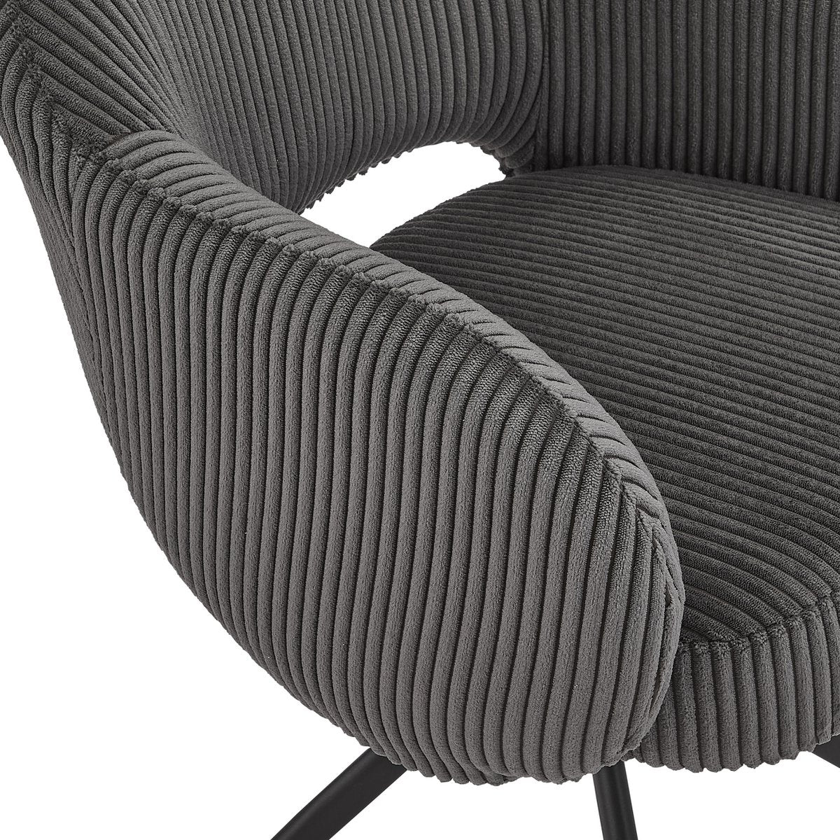 Draaifauteuil Donkergrijs met Zwart Metalen Frame – Corduroylook & Pocketvering - SalesFever - Casanovio