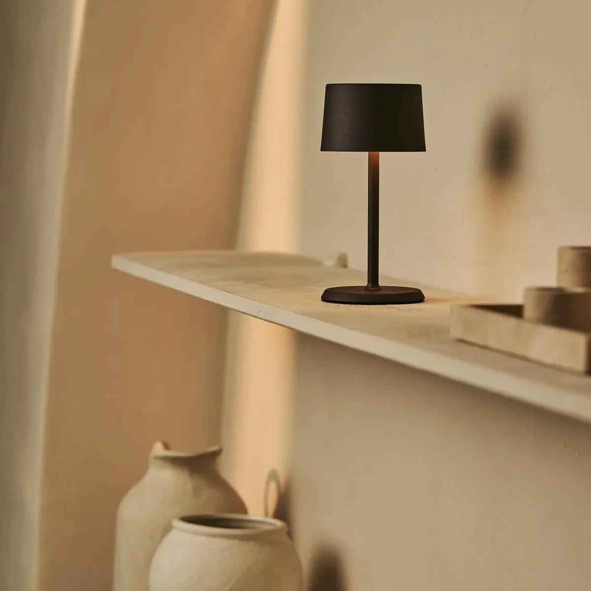 David Mokkabruine oplaadbare tafellamp 2 in 1 met verstelbare hoogte | Dimbaar en draadloos