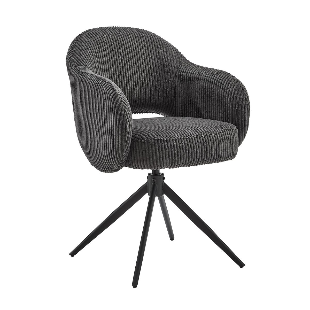 Draaifauteuil Donkergrijs met Zwart Metalen Frame – Corduroylook & Pocketvering - SalesFever - Casanovio