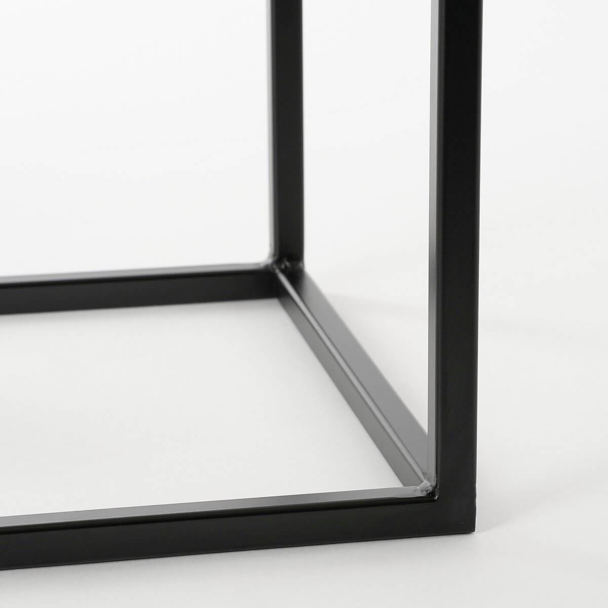 Goa bijzettafels metaal zwart - vierkant met hoogteverschil - set van 2