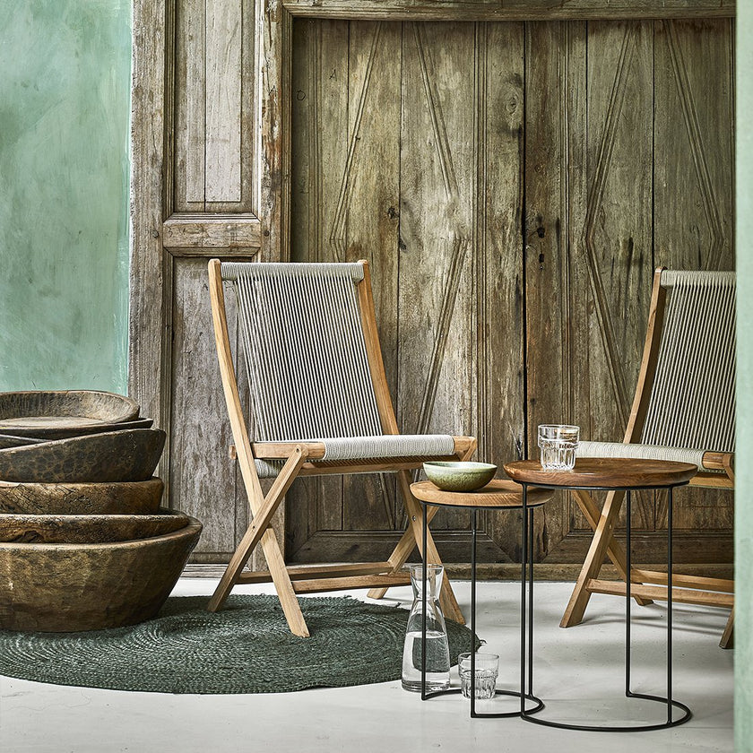 Rope opvouwbare tuinstoel naturel