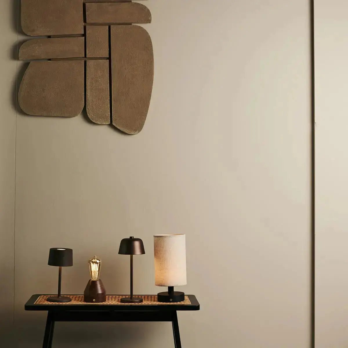 David Mokkabruine oplaadbare tafellamp 2 in 1 met verstelbare hoogte | Dimbaar en draadloos