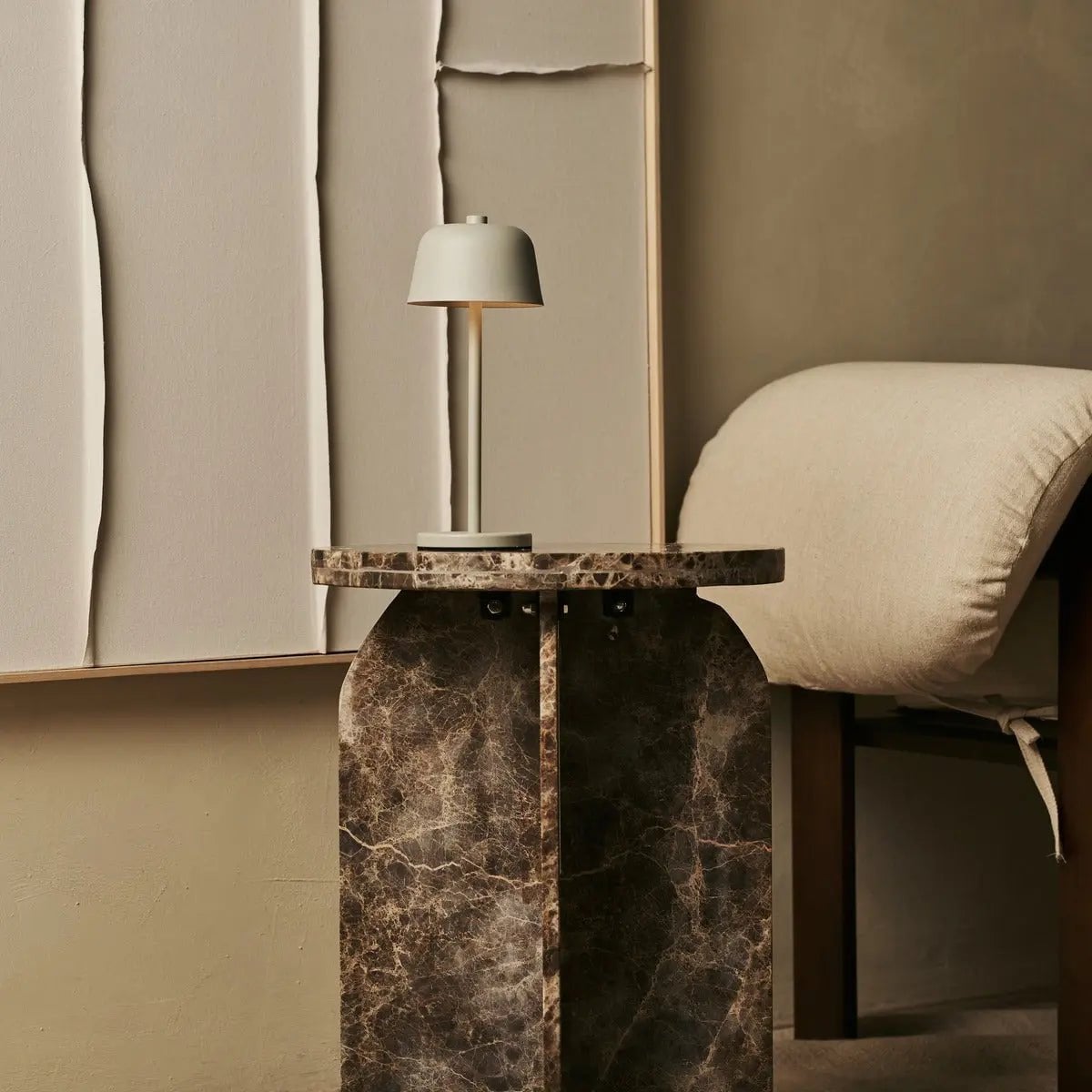 Anton Shadow Gray Oplaadbare tafellamp | Stijlvolle en draadloze verlichting