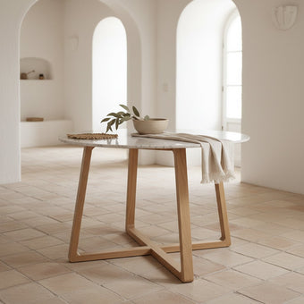 Infinity ronde marmeren eettafel 120 cm