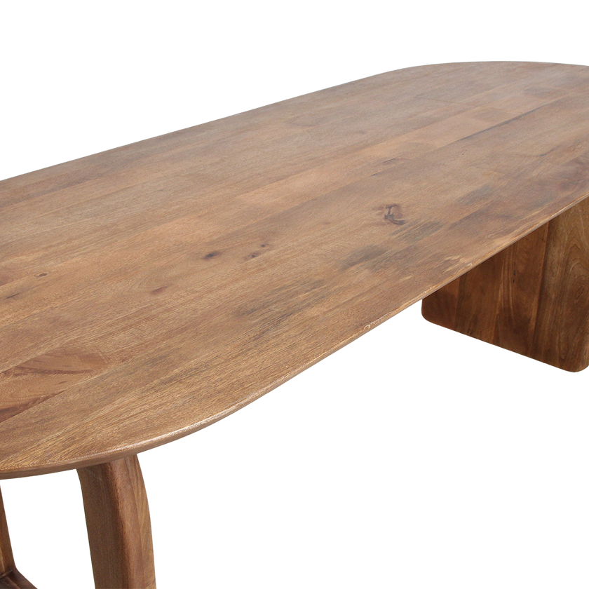 Bullnose eettafel bruin mix onderstel