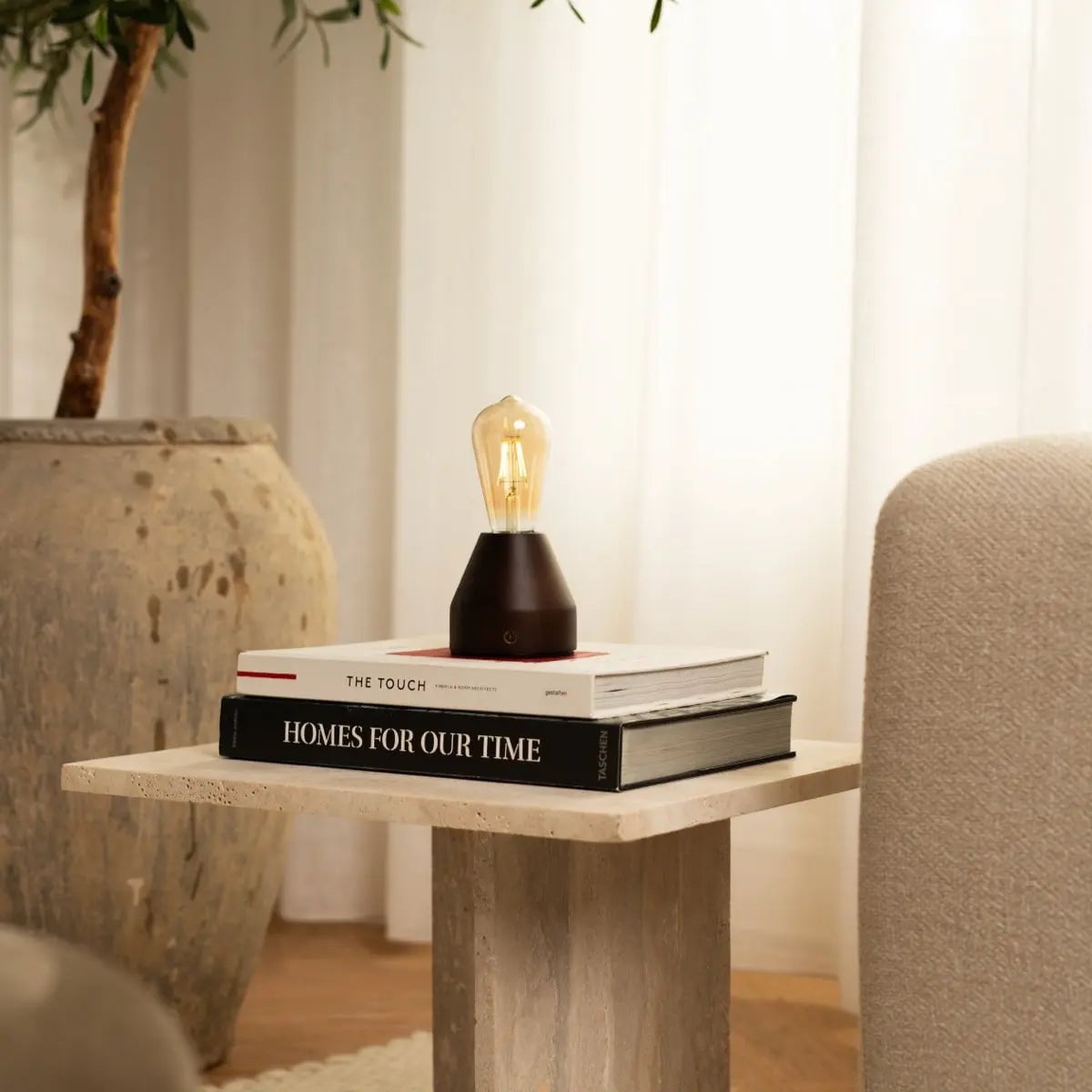 Zavi Donkerbruin Oplaadbare Tafellamp | LED, draadloos en batterijduur van 80 uur