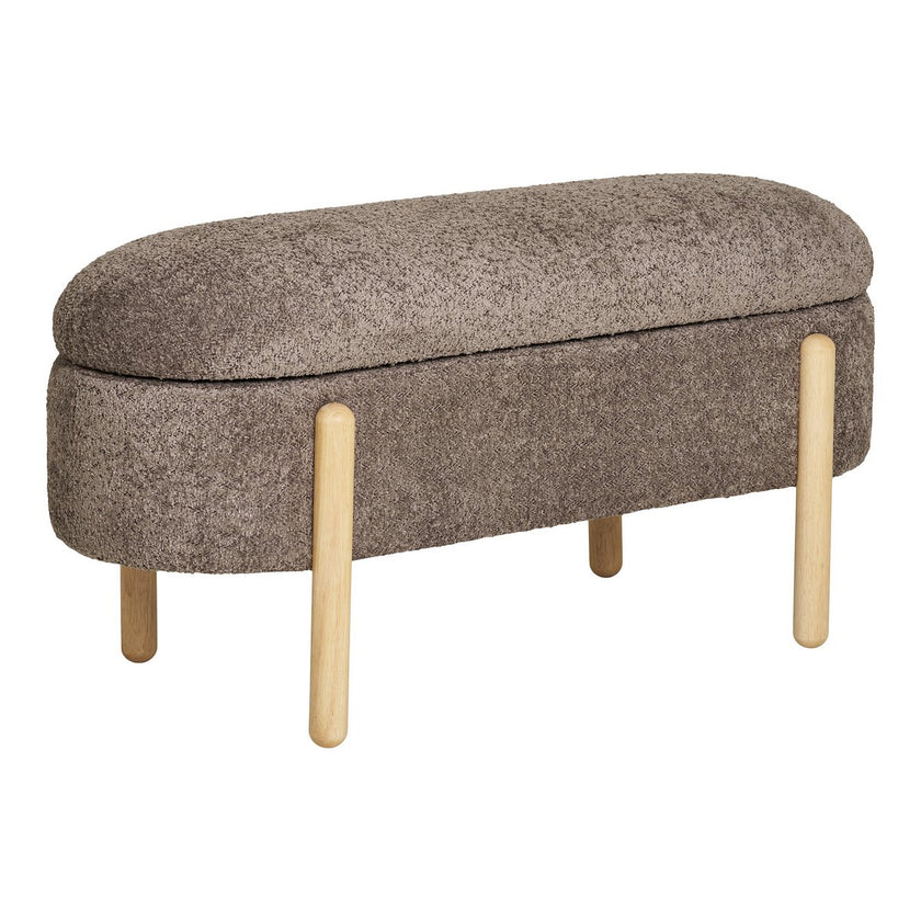 Branca Bench - Brown/Natural, polyester/schuim/multiplex, 98x41x48 cm