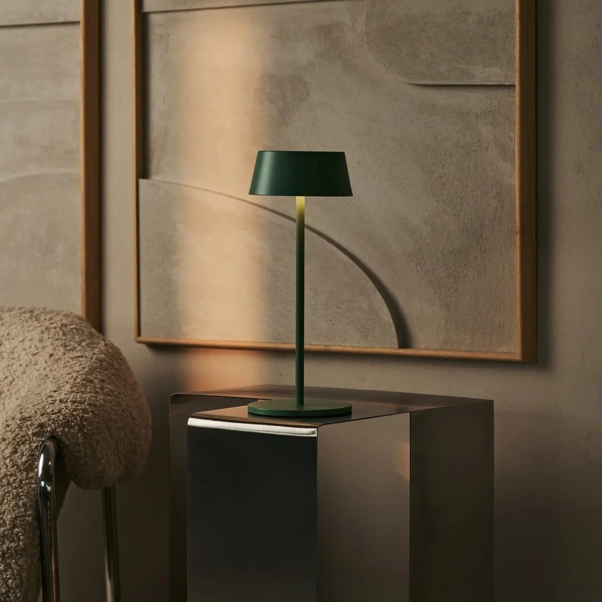 Hugo Sage Groene Oplaadbare Tafellamp | Stijlvol, dimbaar en draadloos