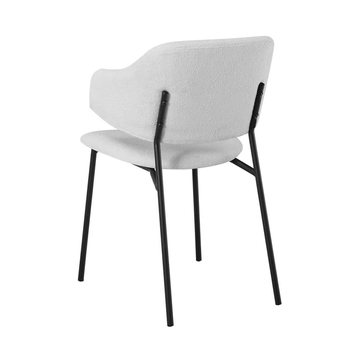 Armlehnstuhl Bouclé 2er Set Weiß - SalesFever