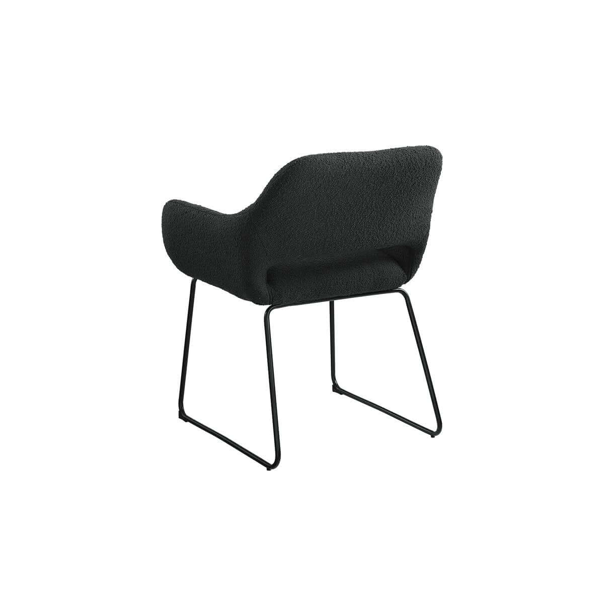 Armlehnstuhl mit Rücken Cut-Out Bouclé Stoff Anthrazit - SalesFever