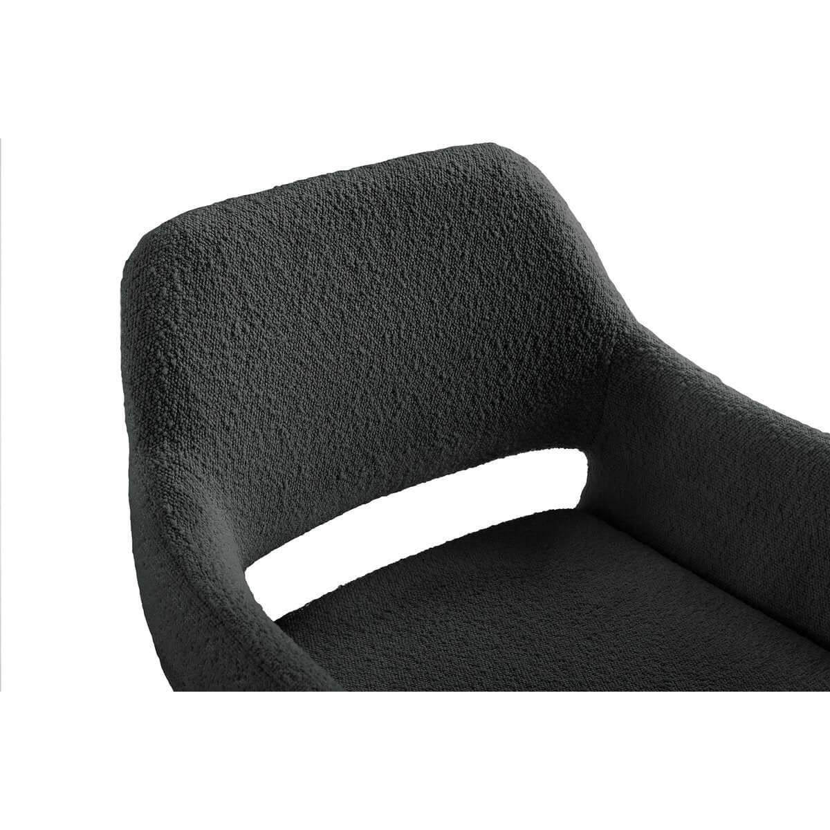 Armlehnstuhl mit Rücken Cut-Out Bouclé Stoff Anthrazit - SalesFever