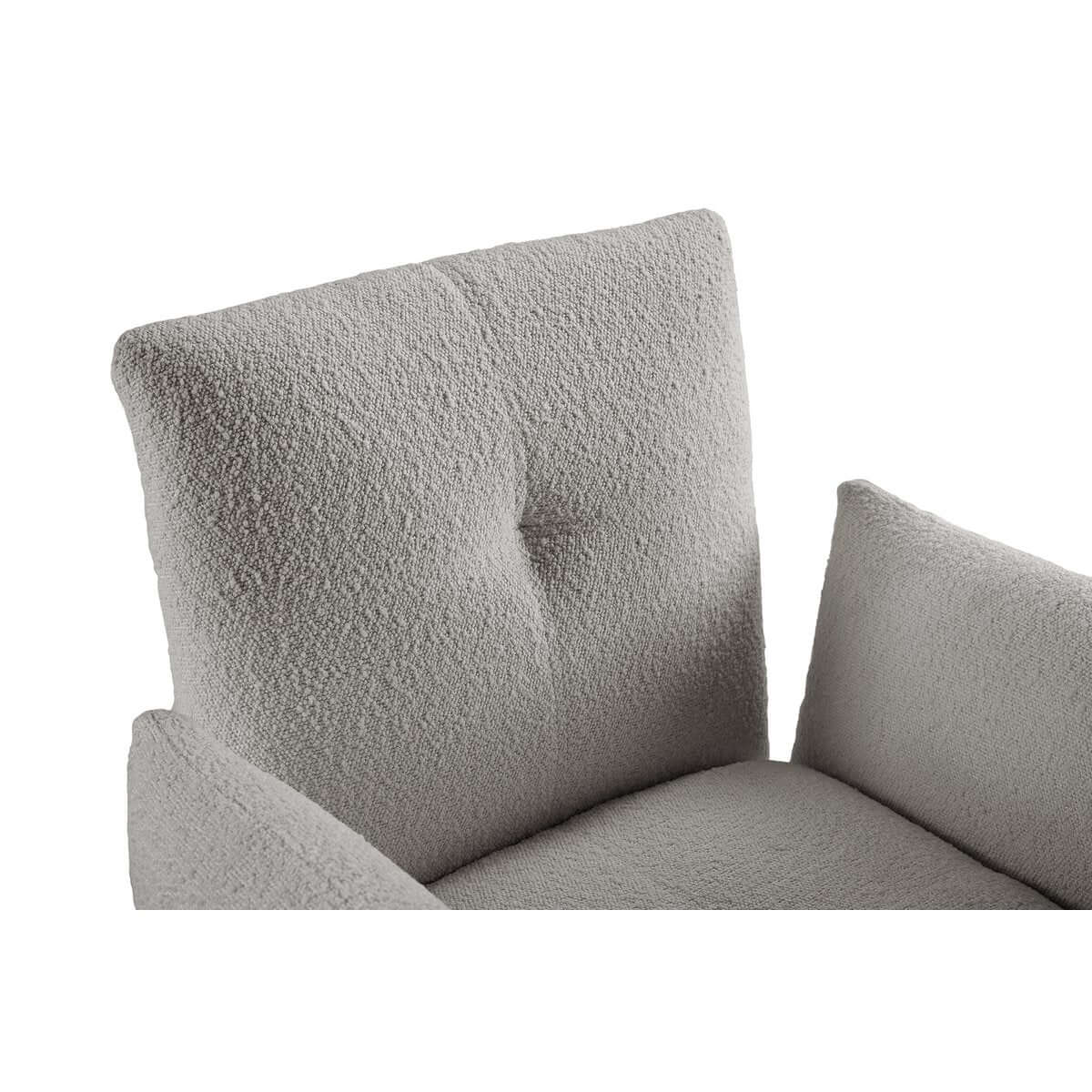 Armchair Bouclé fabric light gray - SalesFever