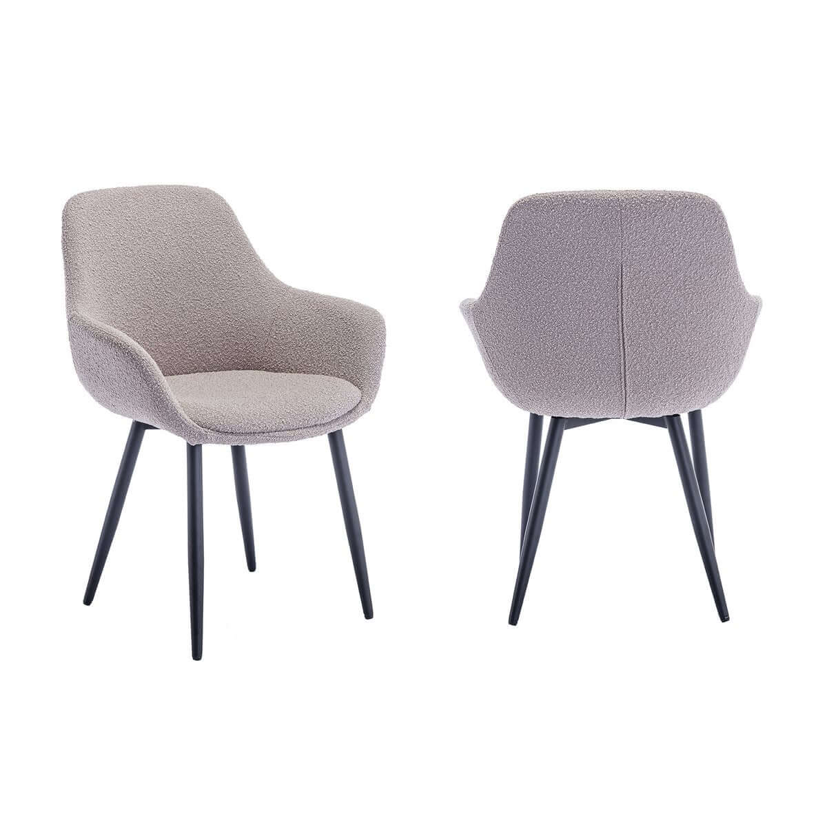 Armchair Bouclé fabric taupe set of 2 - SalesFever