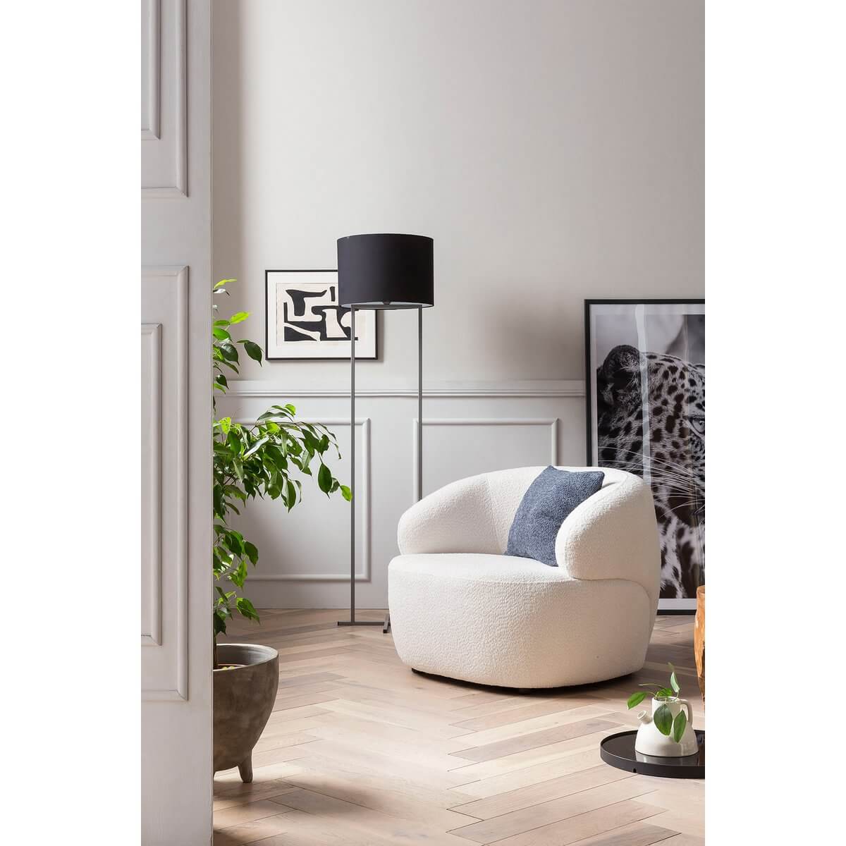 Armchair bouclé fabric white - SalesFever