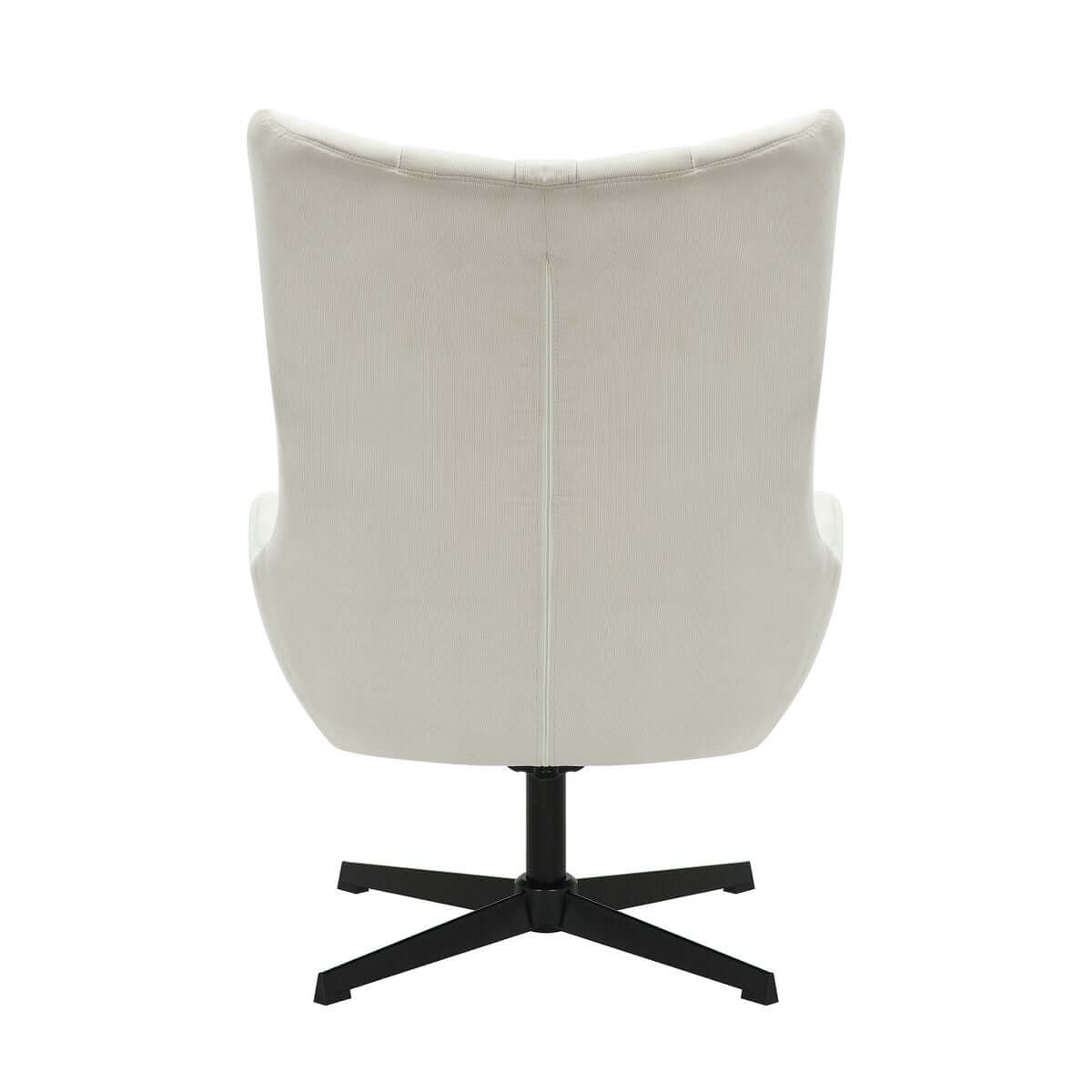 Armchair and stool corduroy look beige - SalesFever