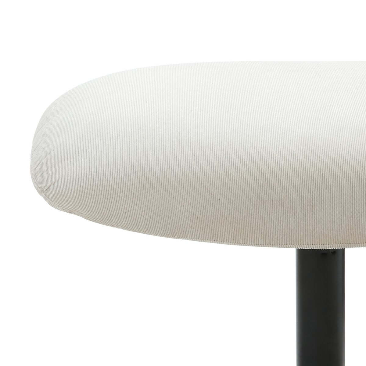 Armchair and stool corduroy look beige - SalesFever