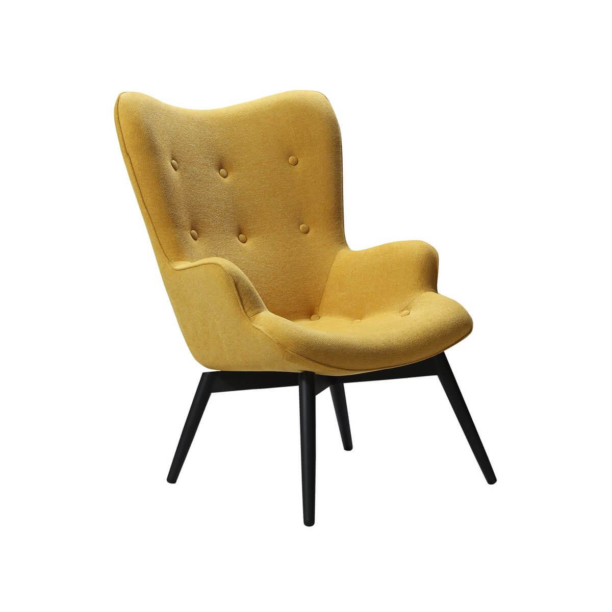 Armchair Yellow textured fabric - SalesFever
