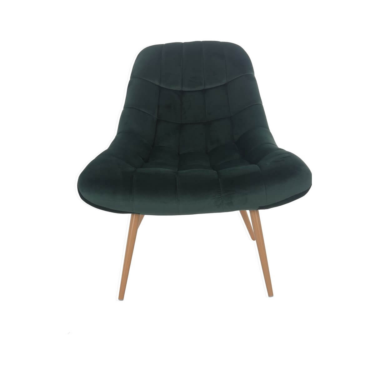 Armchair XXL velvet green metal wood look - SalesFever