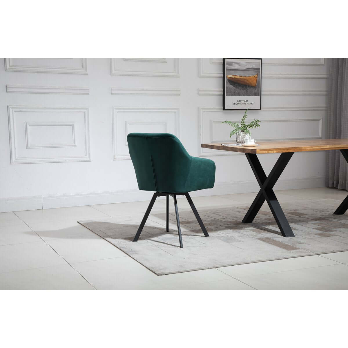 Armchair with 360° swivel function fir green - SalesFever