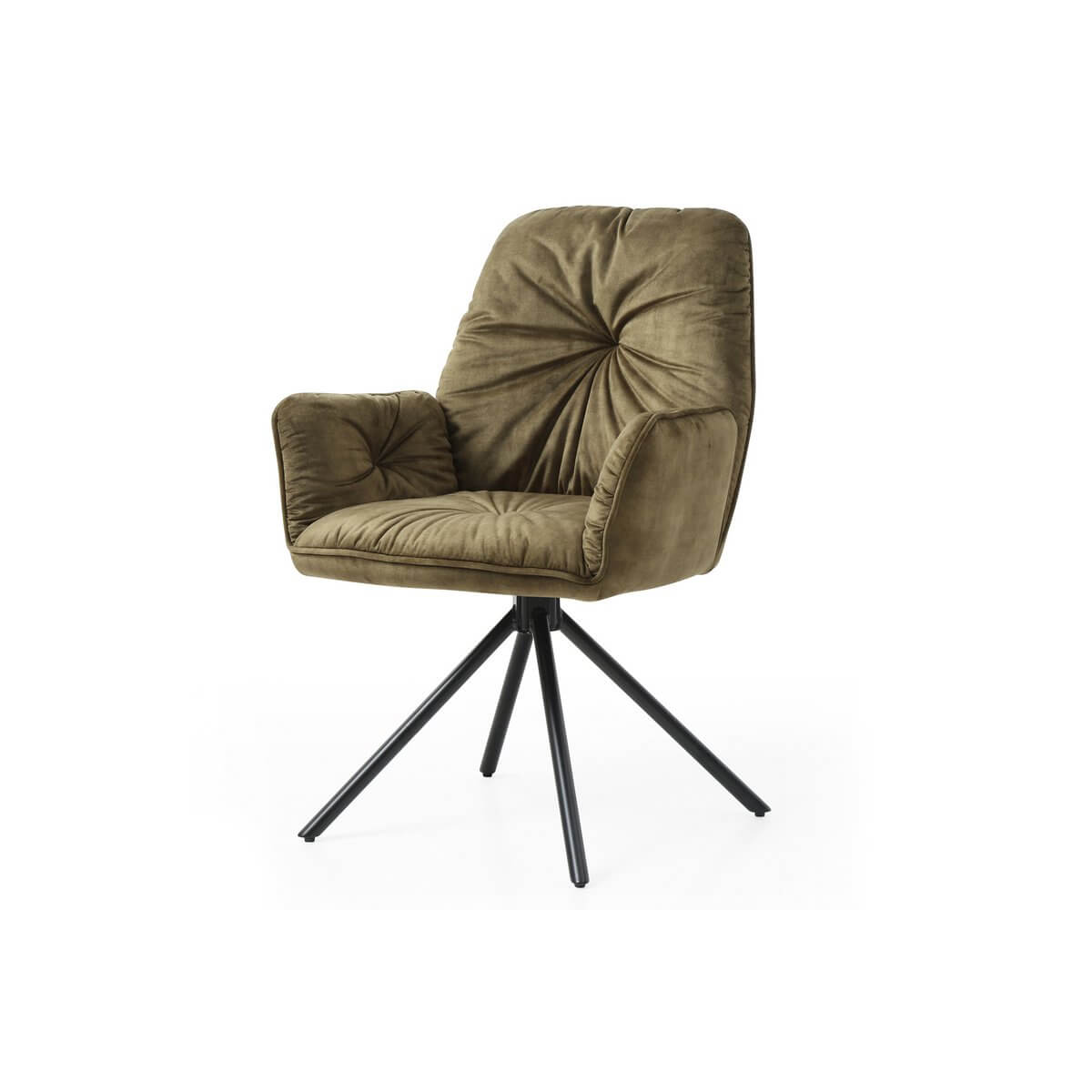 Armchair with 360° rotation function, green - SalesFever
