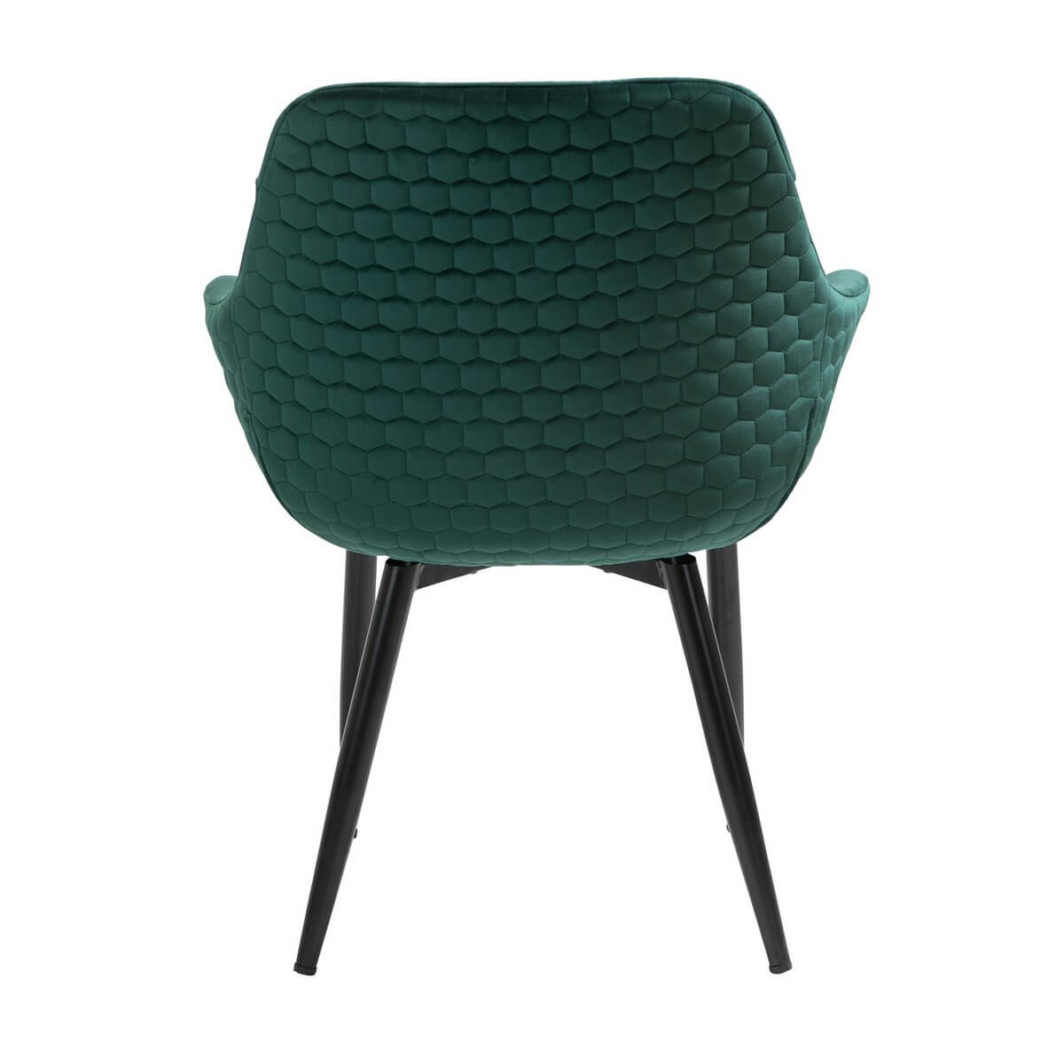 Armchair with honeycomb quilting in fir green velvet - SalesFever