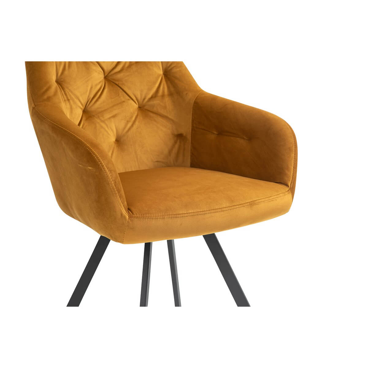 Armchair with 360° swivel function Mustard yellow - SalesFever