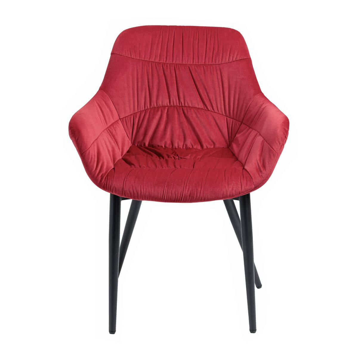 Armchair with honeycomb quilting in red velvet - SalesFever