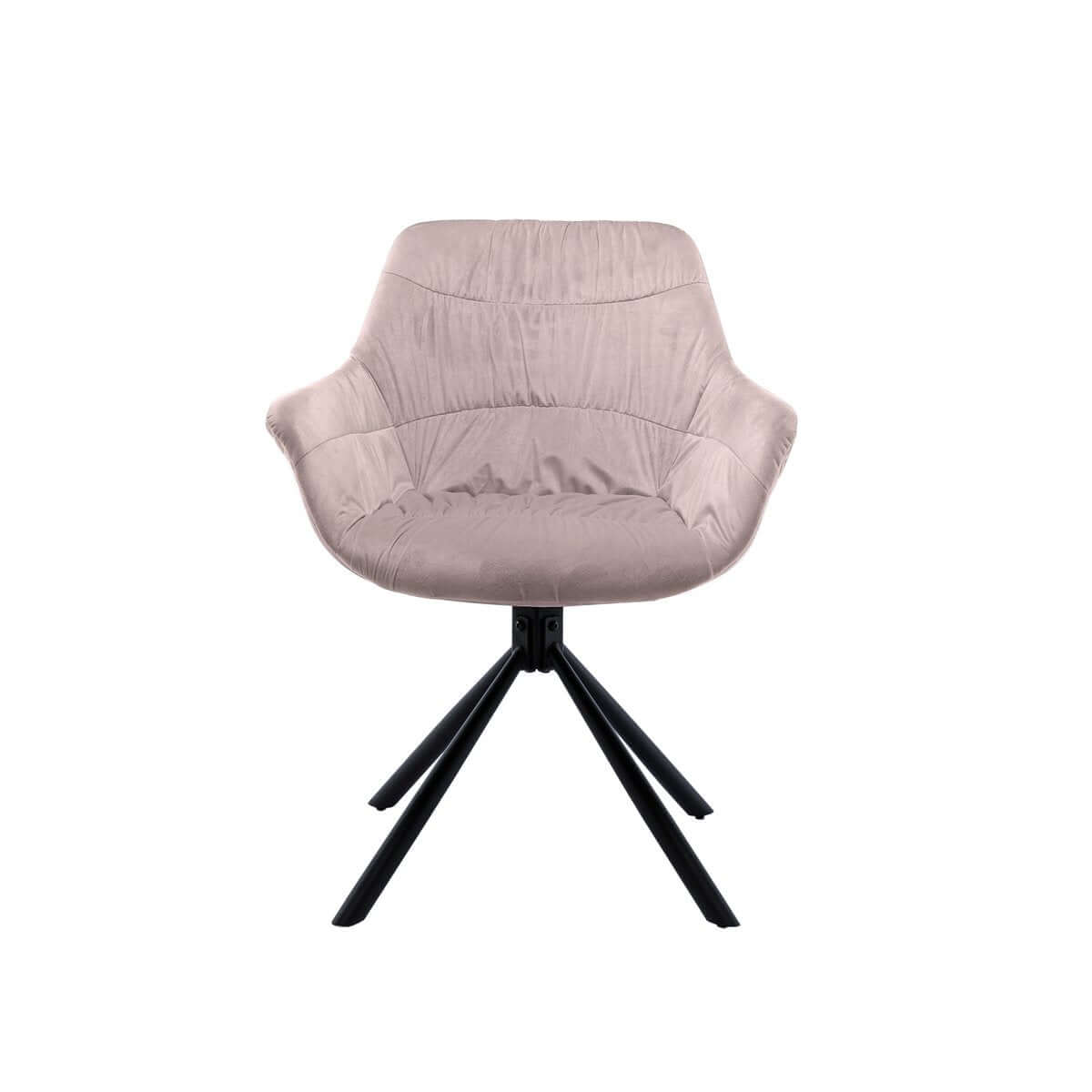 Armchair with honeycomb quilting in rose velvet - SalesFever