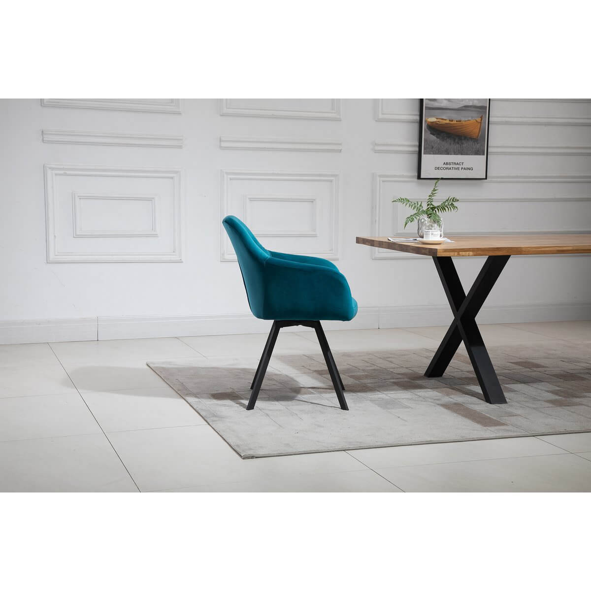 Armchair with 360° swivel function Turquoise - SalesFever