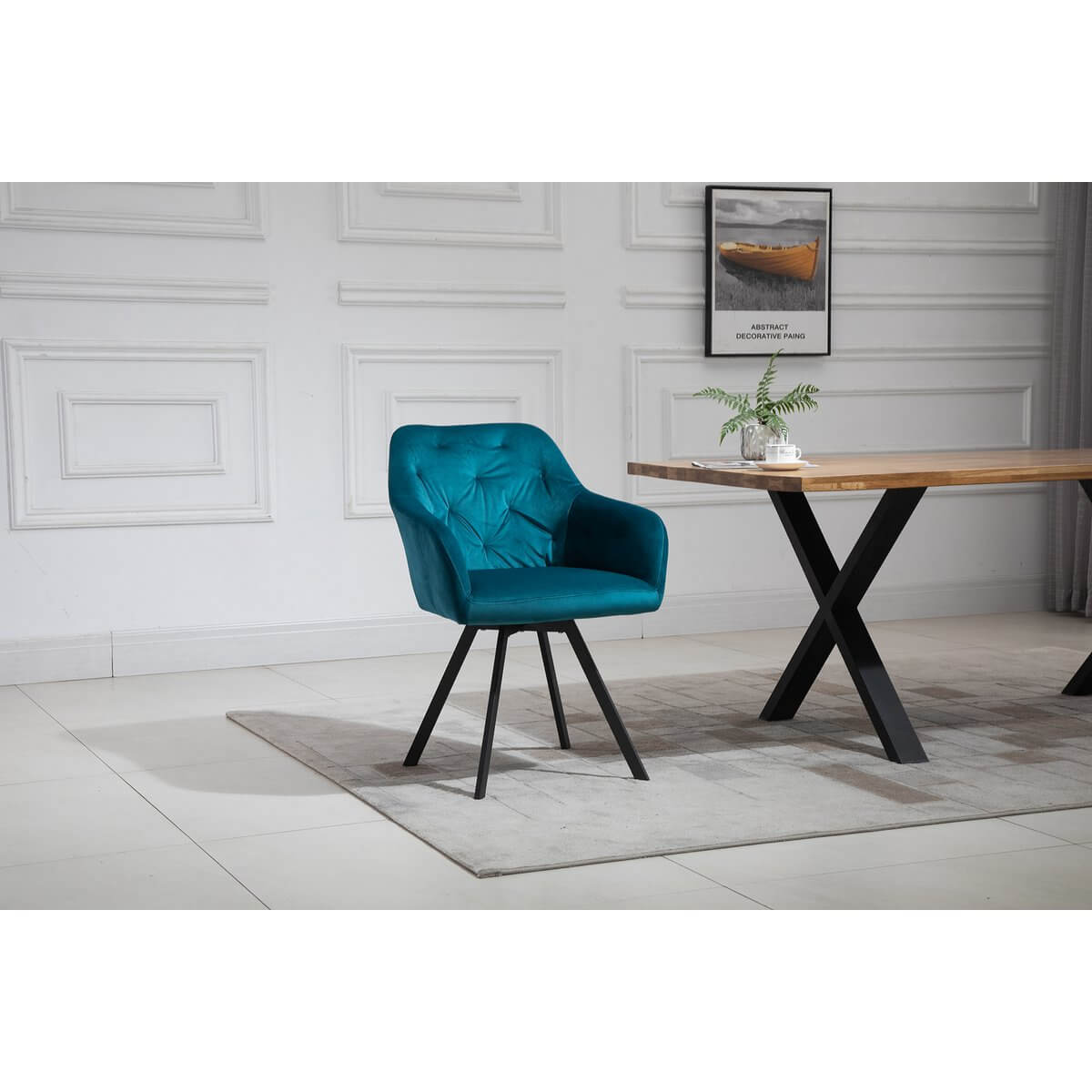 Armchair with 360° swivel function Turquoise - SalesFever