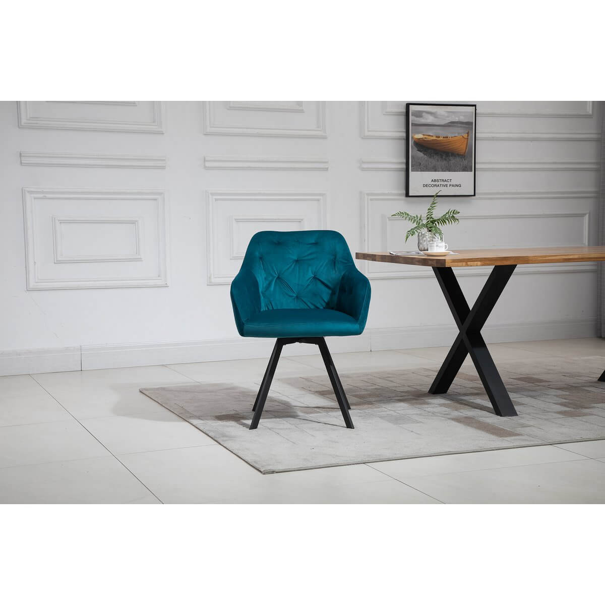 Armchair with 360° swivel function Turquoise - SalesFever