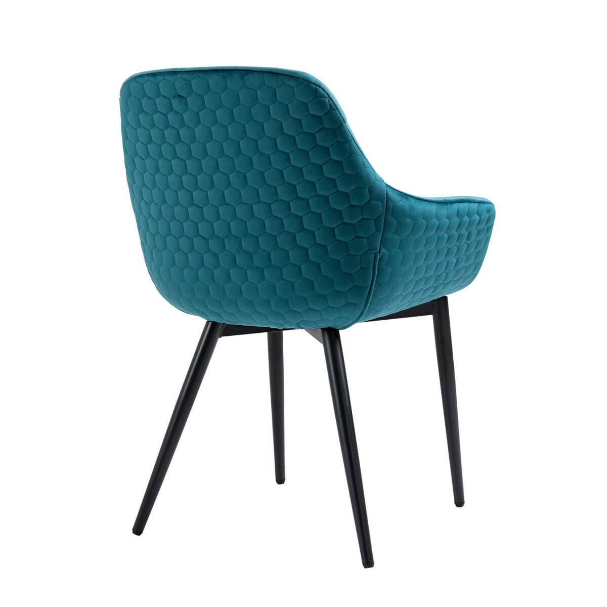 Armchair with honeycomb quilting velvet turquoise - SalesFever
