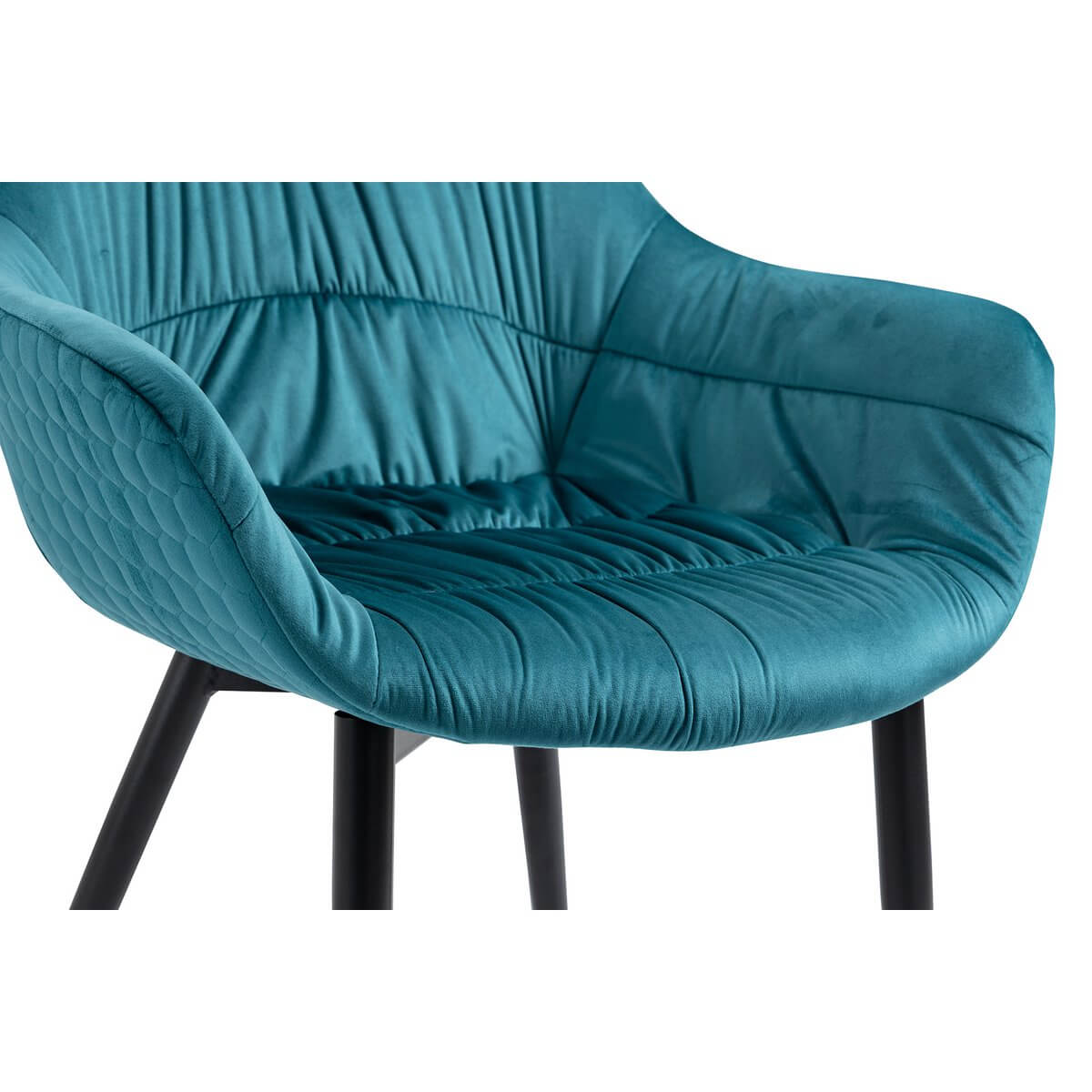 Armchair with honeycomb quilting velvet turquoise - SalesFever