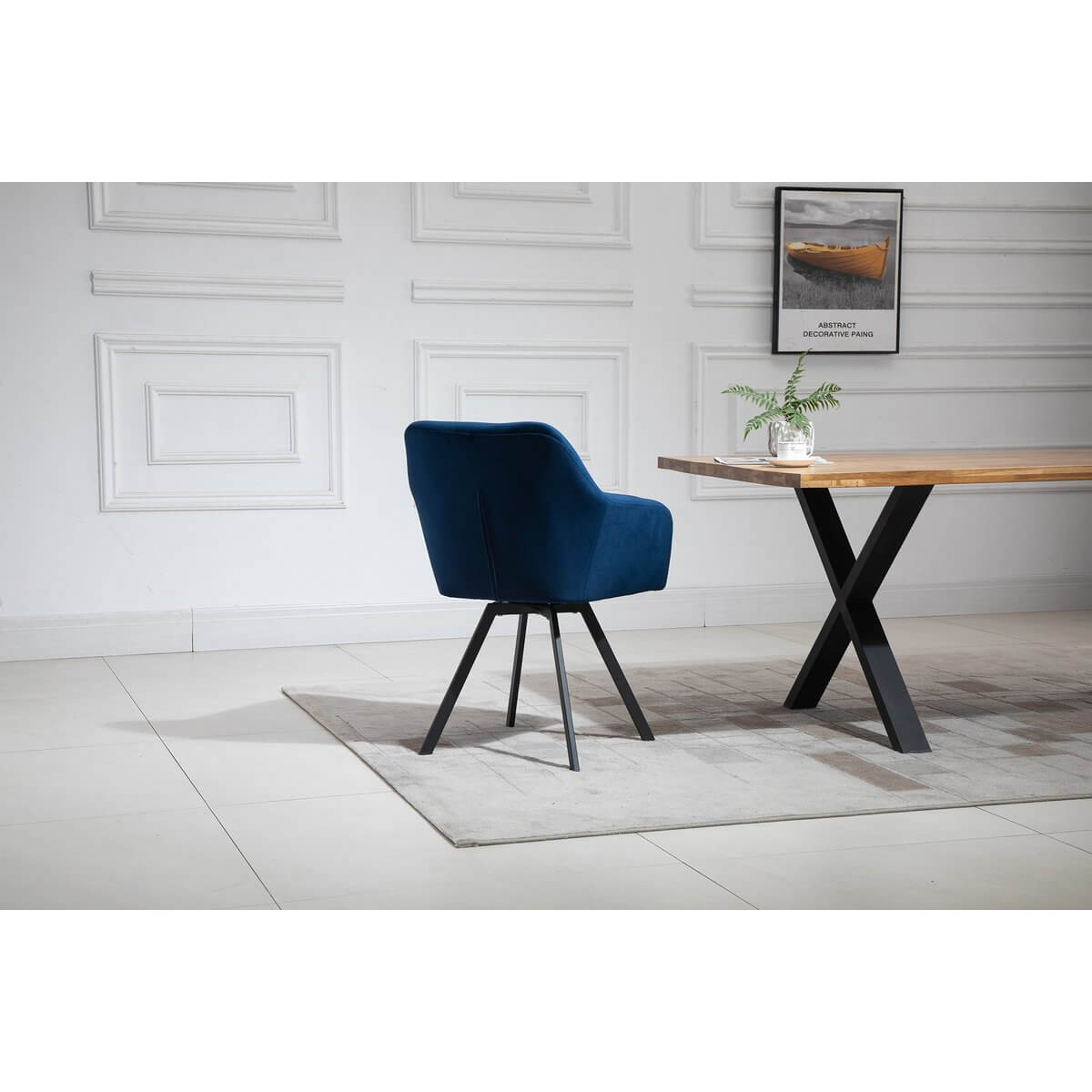 Armchair with 360° swivel function Blue - SalesFever