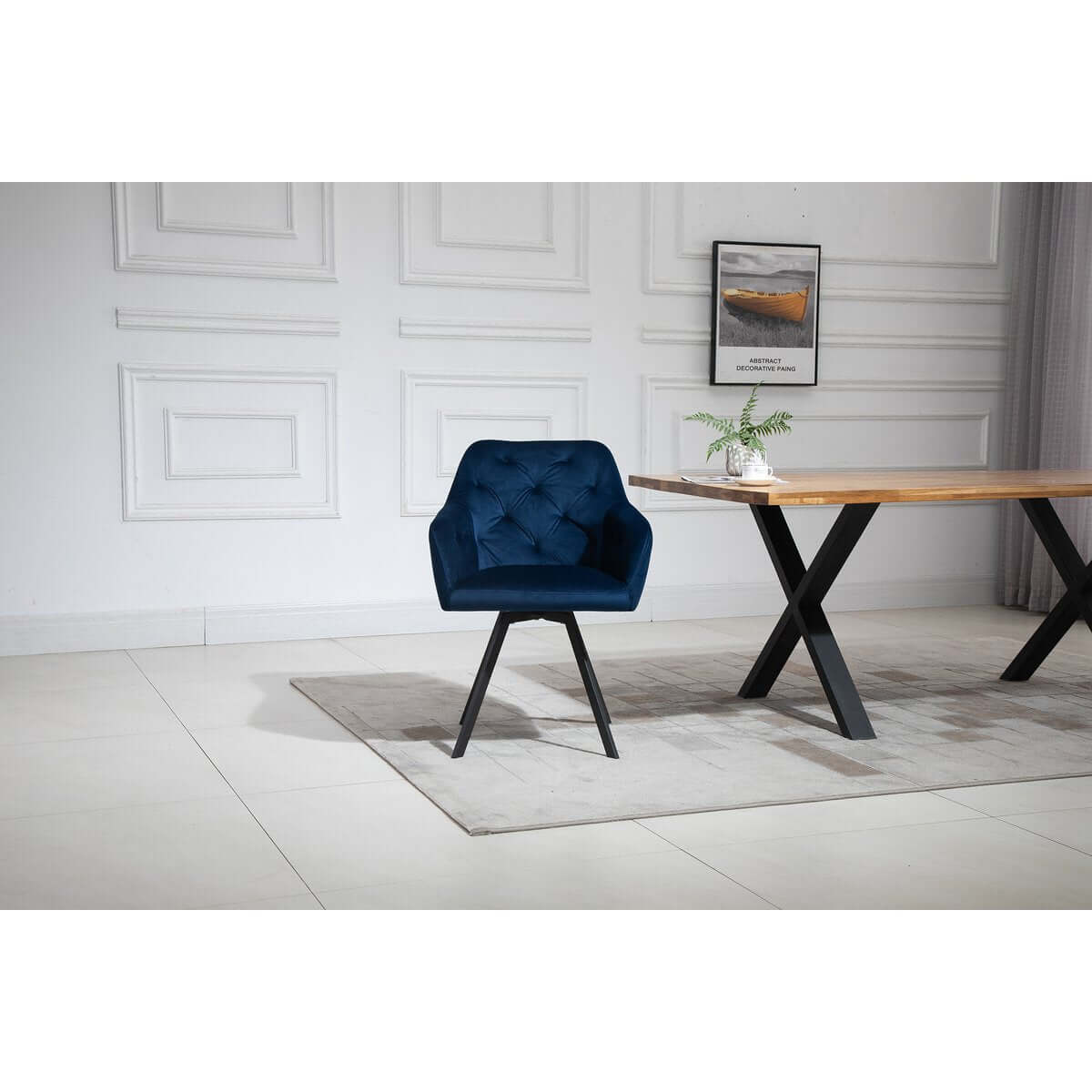 Armchair with 360° swivel function Blue - SalesFever