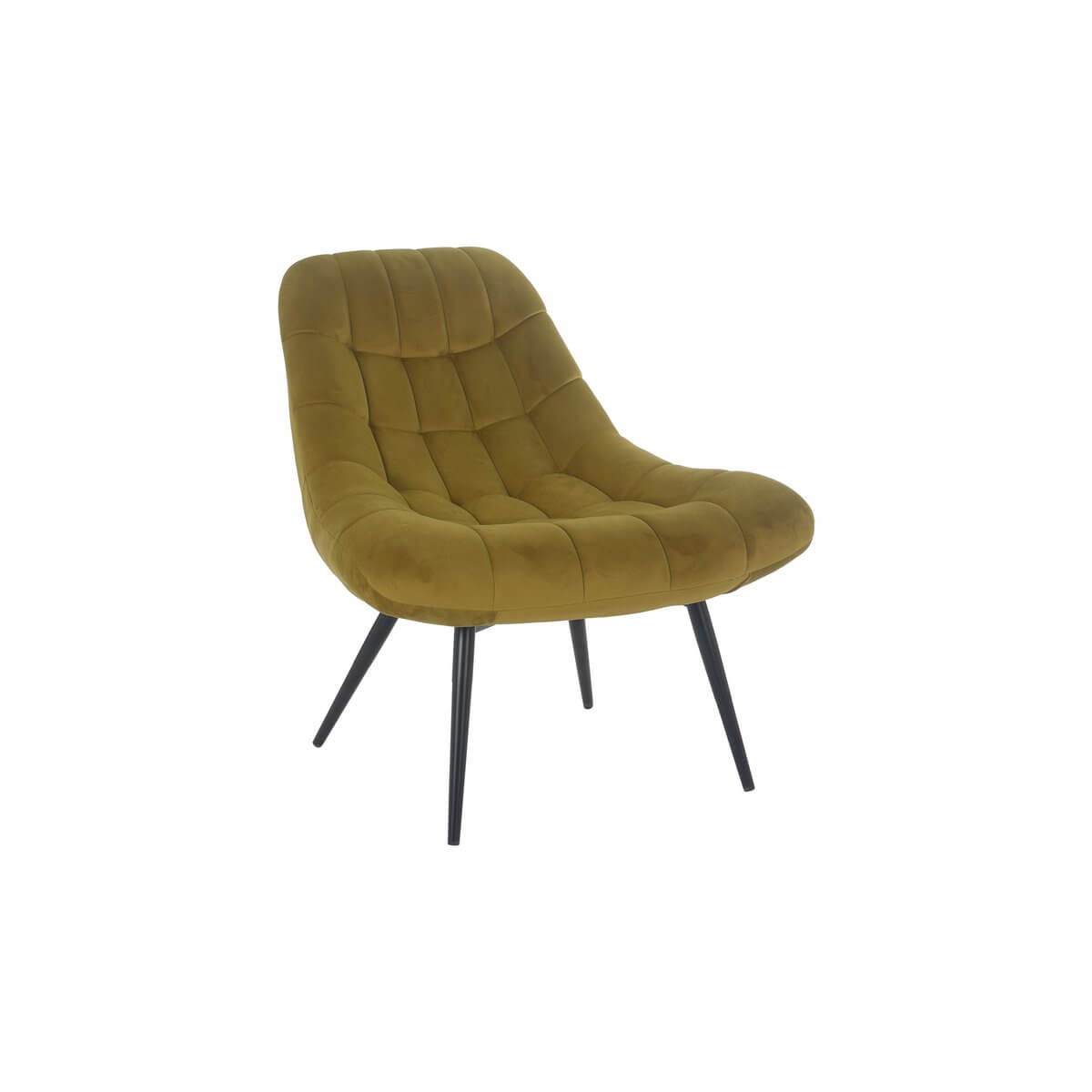 Armchair XXL velvet yellow metal black - SalesFever