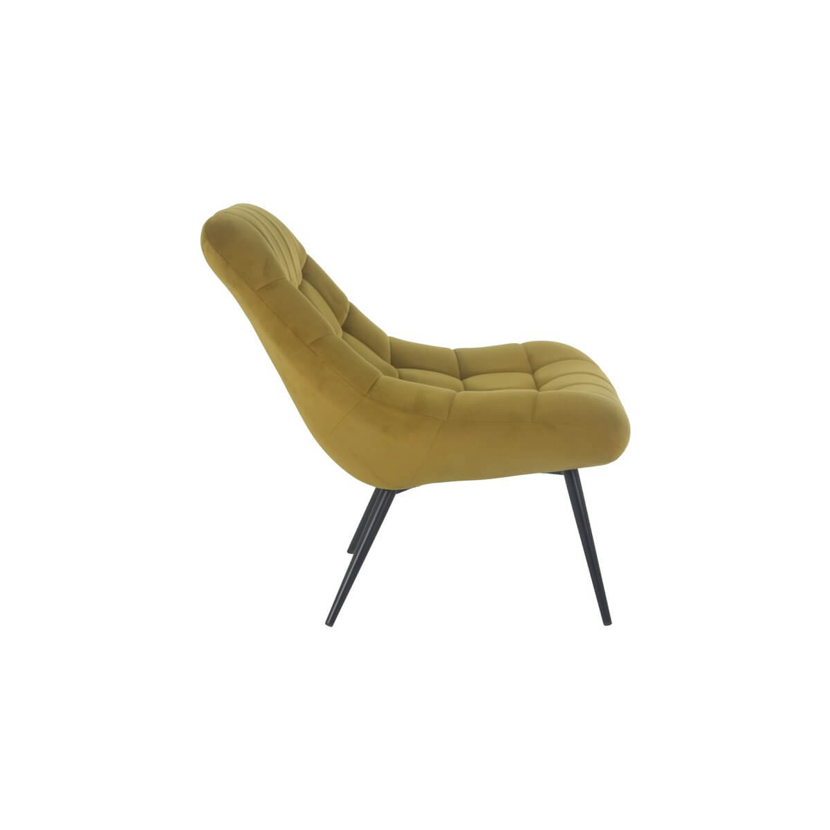 Armchair XXL velvet yellow metal black - SalesFever