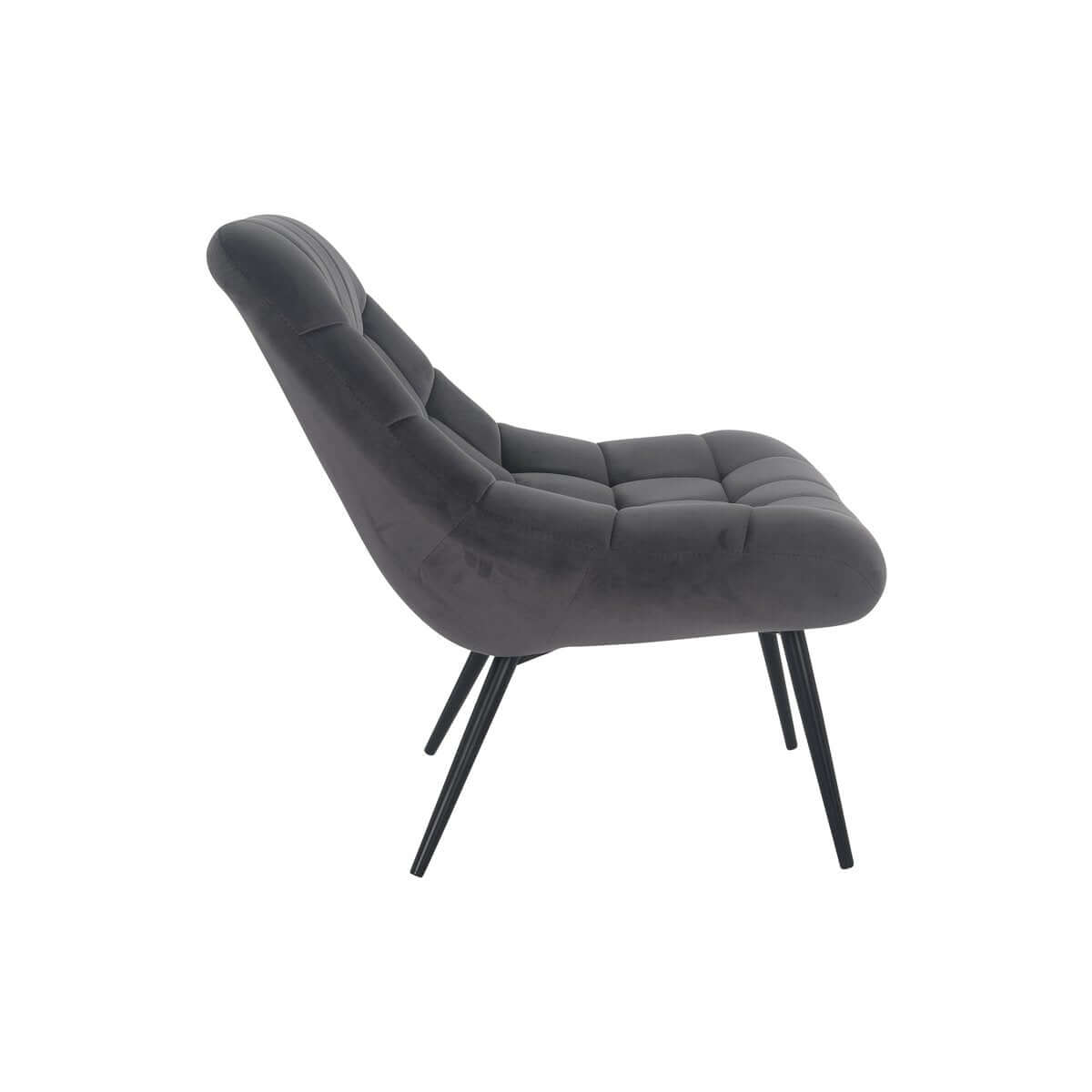 Armchair XXL velvet gray metal black - SalesFever