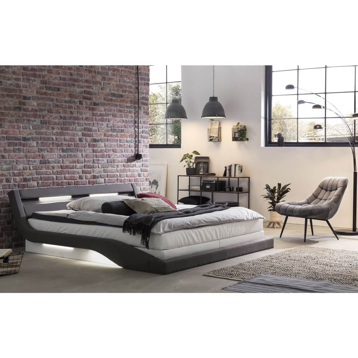 Armchair XXL velvet gray metal black - SalesFever