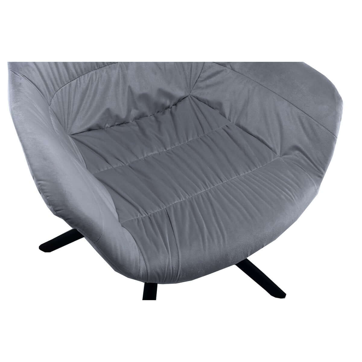 Armchair with honeycomb quilting in gray velvet - SalesFever