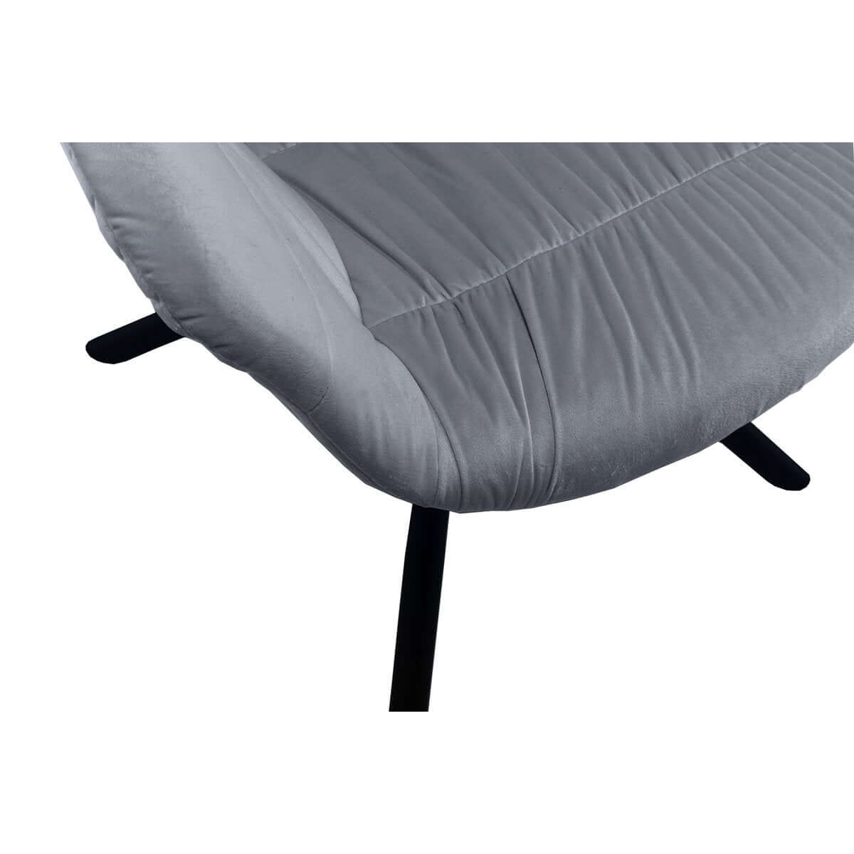 Armchair with honeycomb quilting in gray velvet - SalesFever