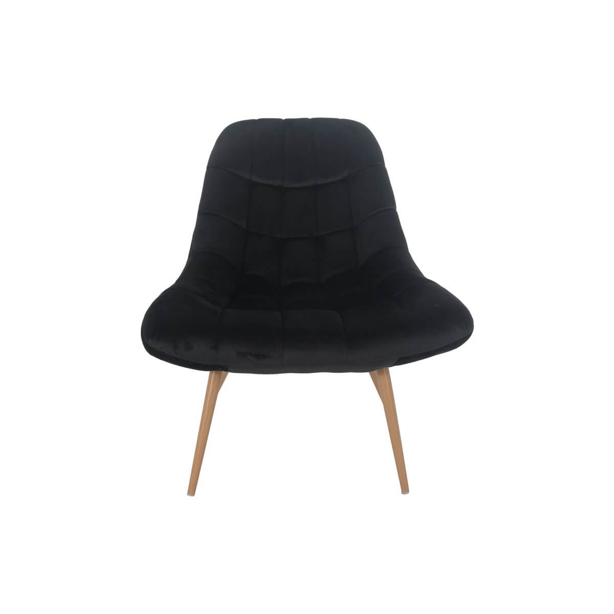 Armchair XXL velvet black metal wood look - SalesFever