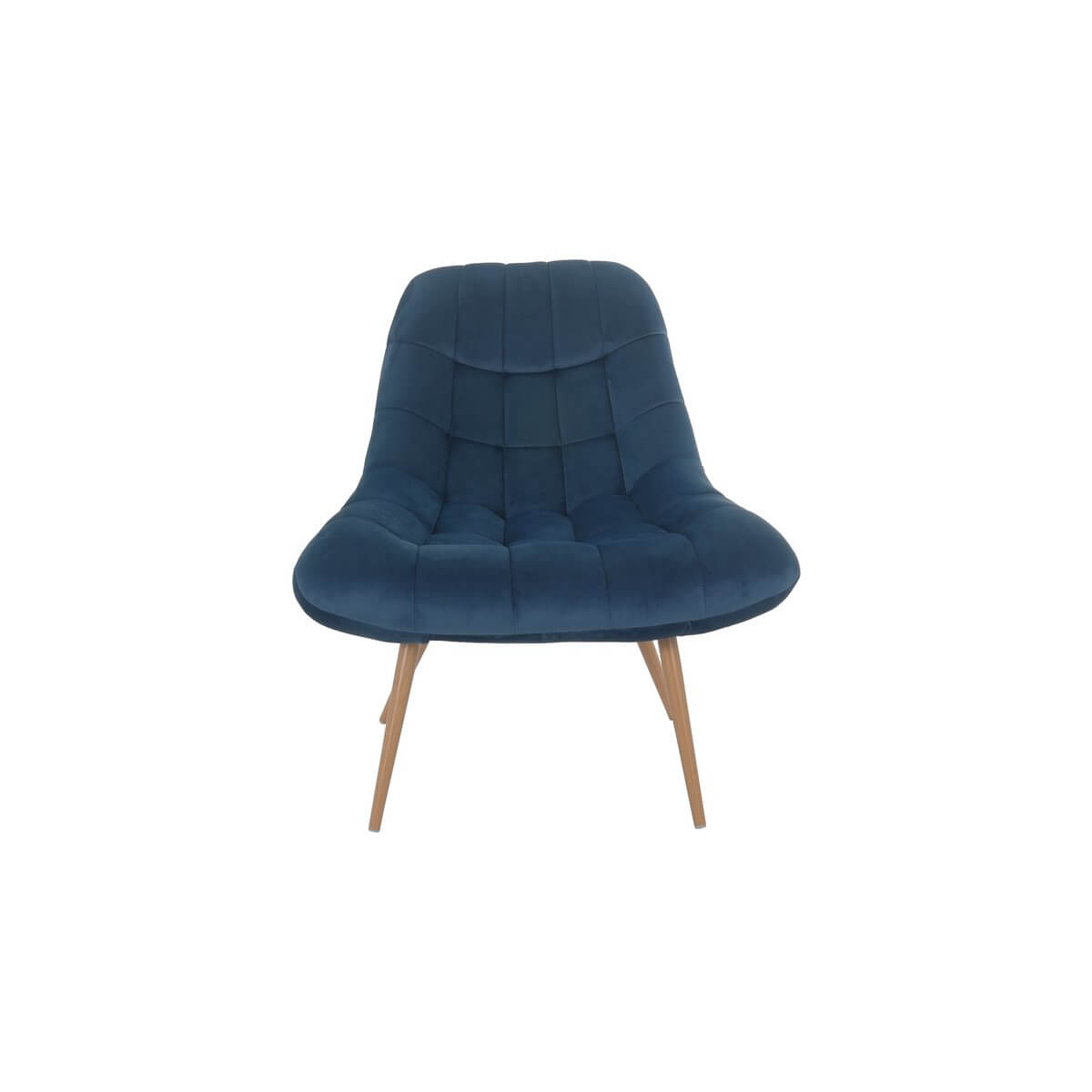 Armchair XXL velvet blue metal wood look - SalesFever