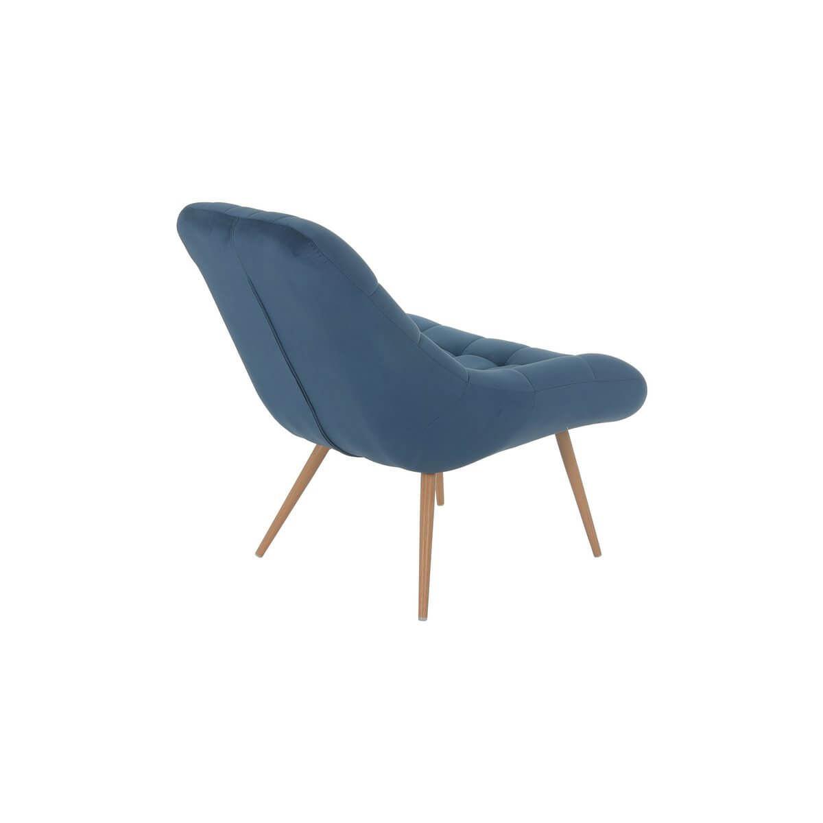 Armchair XXL velvet blue metal wood look - SalesFever