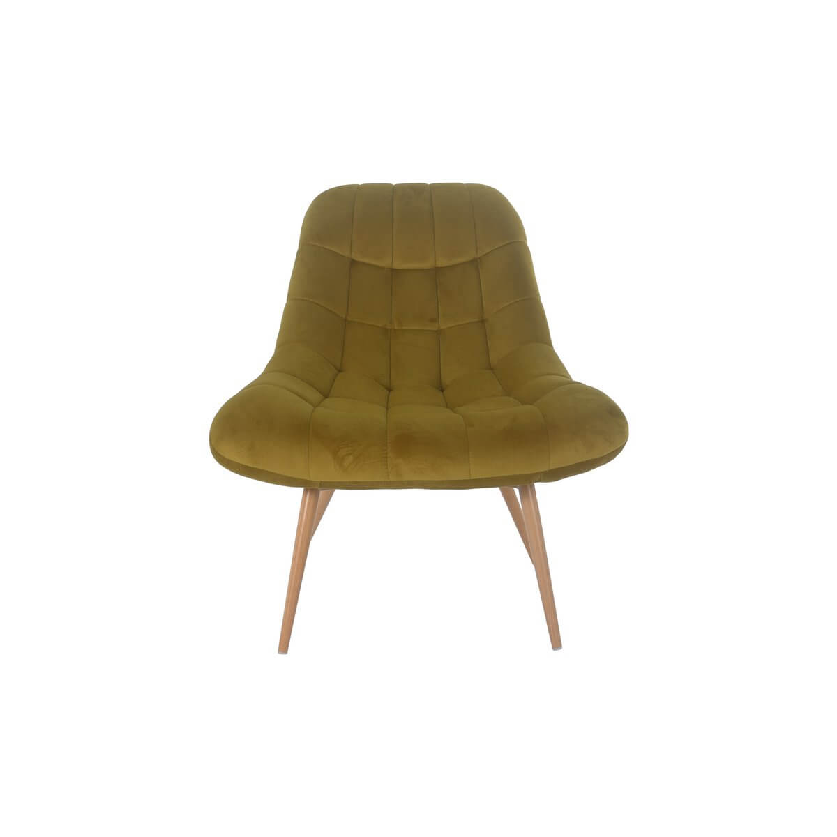 Armchair XXL velvet yellow metal wood look - SalesFever