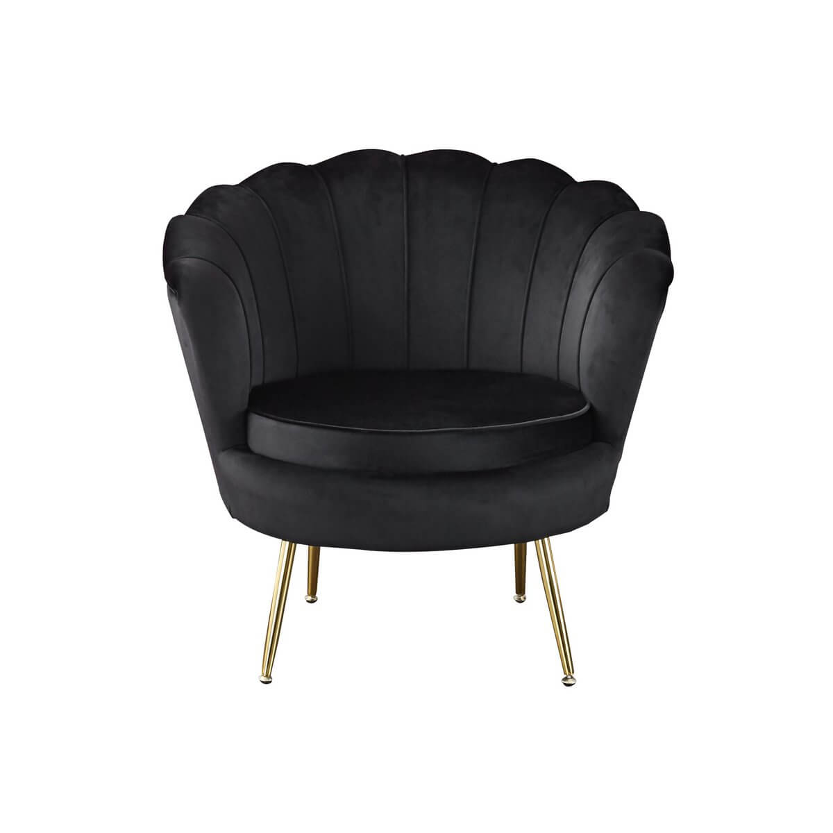 Black velvet shell armchair - SalesFever