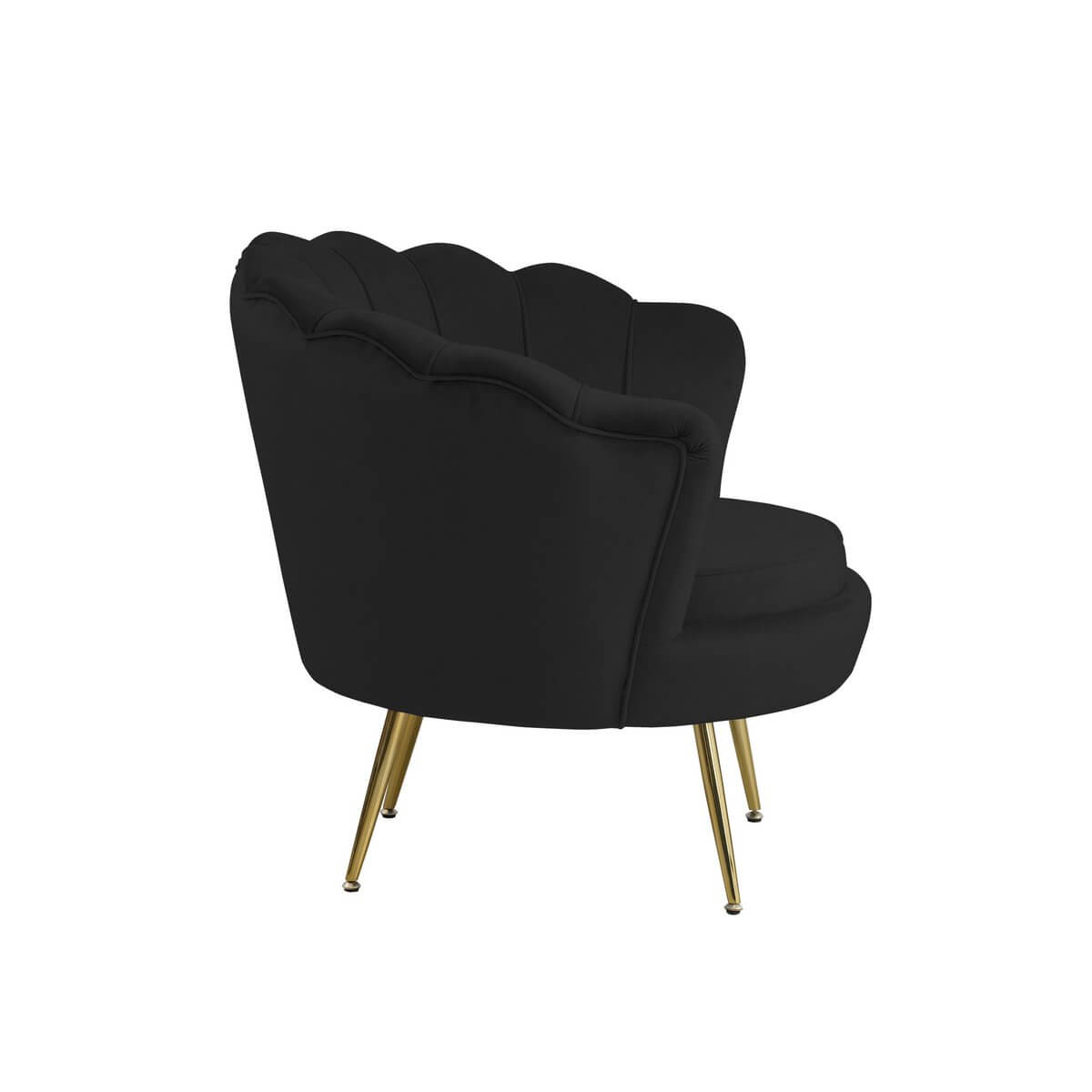 Black velvet shell armchair - SalesFever