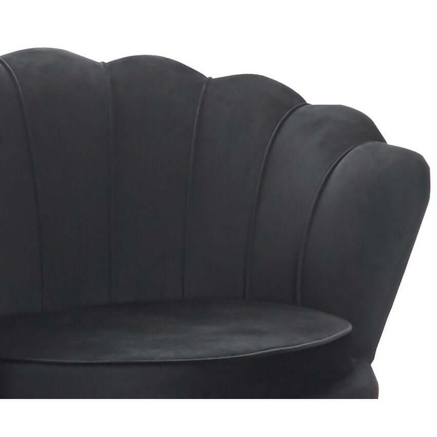 Black velvet shell armchair - SalesFever