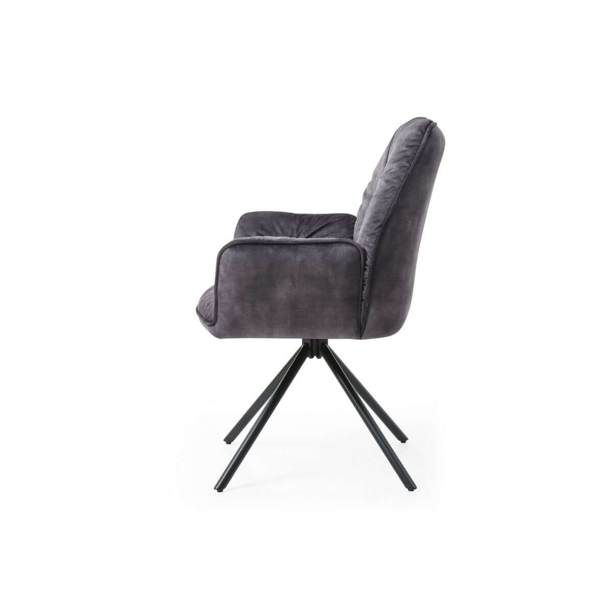 Armchair with 360° swivel function, black - SalesFever