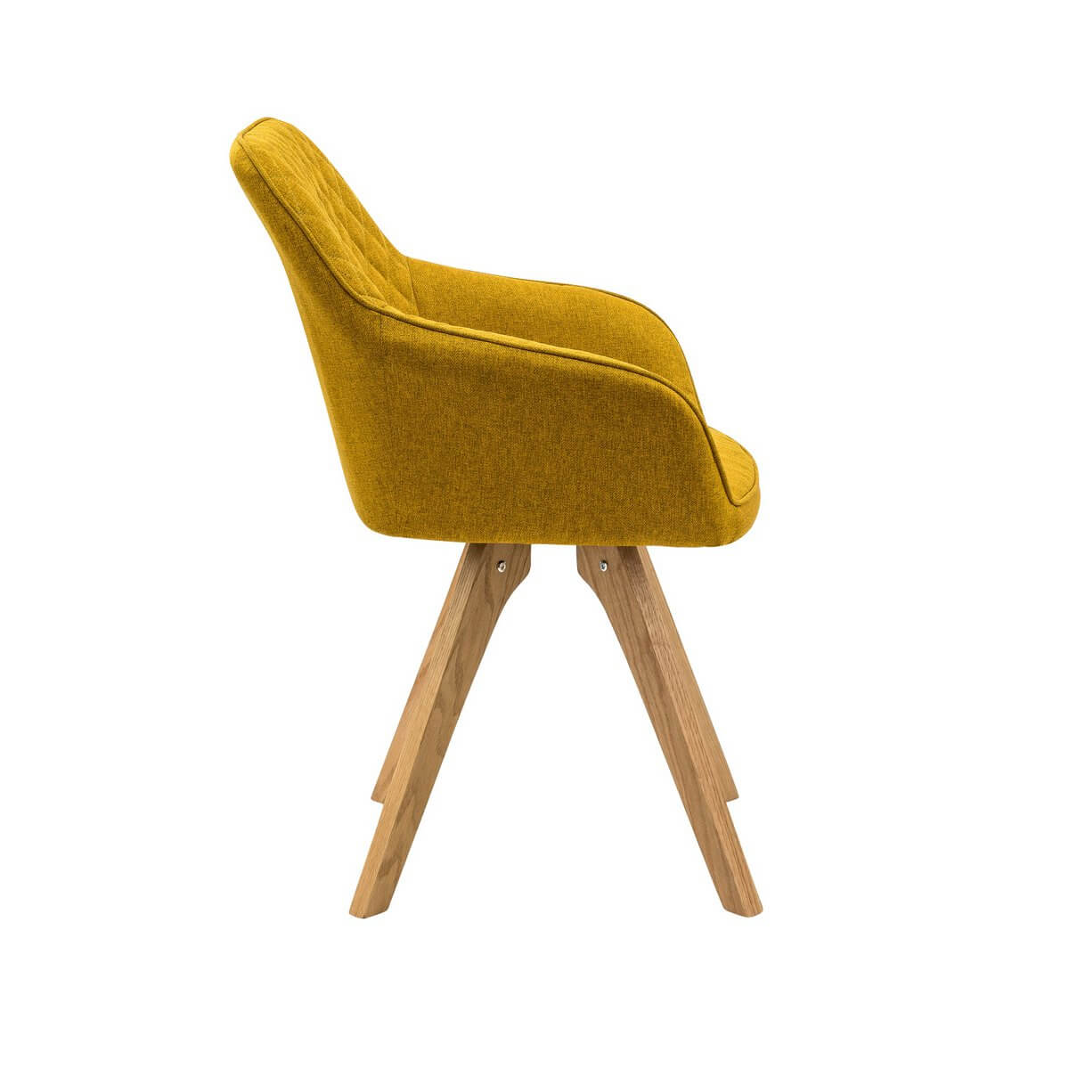 Armchair set of 2 curry yellow textile - SalesFever